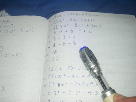 Trusty sonic screwdriver faces Maths homework