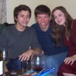 Matt, me and Caroline (carefully framed by wine)