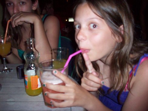 Sshh: underage drinking in progress. My cocktail, too.