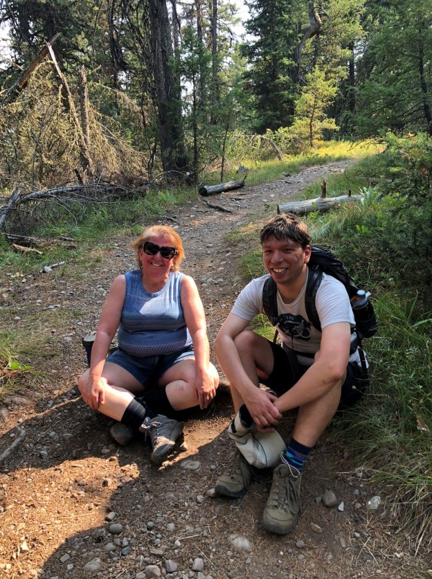 Resting during a hike