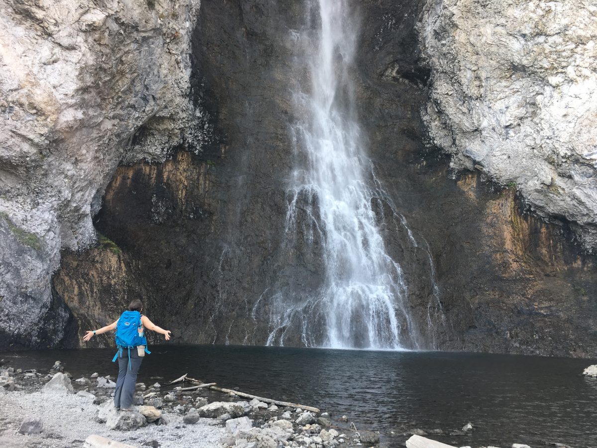 Randi finds a waterfall