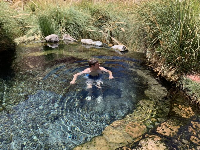 Relaxing in the pools