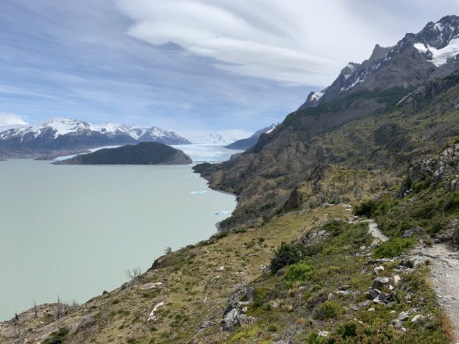 A view of Glacier Grey on the way back