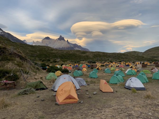 Cool clouds over our campsite. Also, note the rocks.