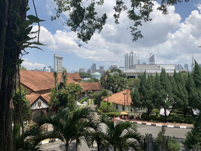 The Islamic Arts Museum from the corner of the botanic gardens