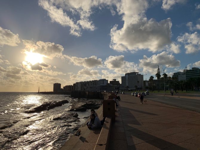 On La Rambla at sunset