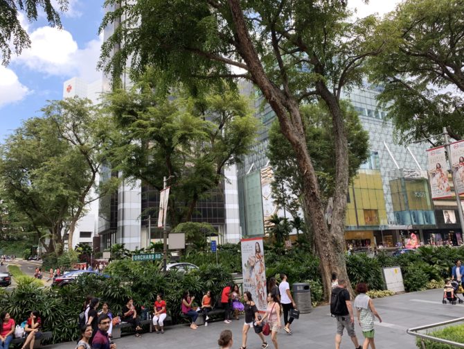 Orchard Road, the main shopping street. Imagine if Oxford Street was so green?