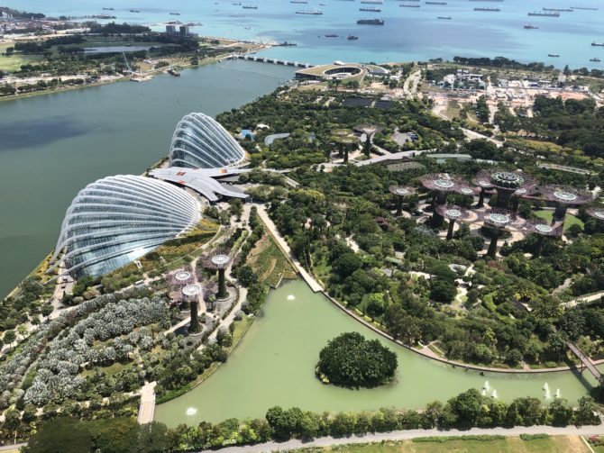 The view from the other side, including the Gardens by the Bay