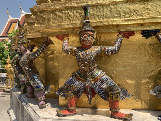 Outside Wat Phra Kaew, the temple within the Grand Palace