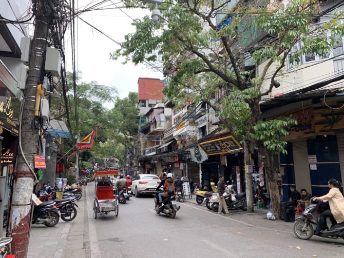 A typical street in Hanoi's Old Quarter