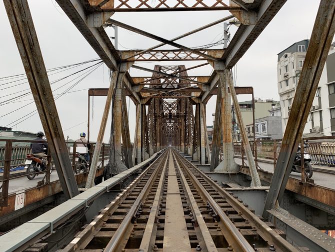 On the railway bridge, in defiance of many primary school assemblies