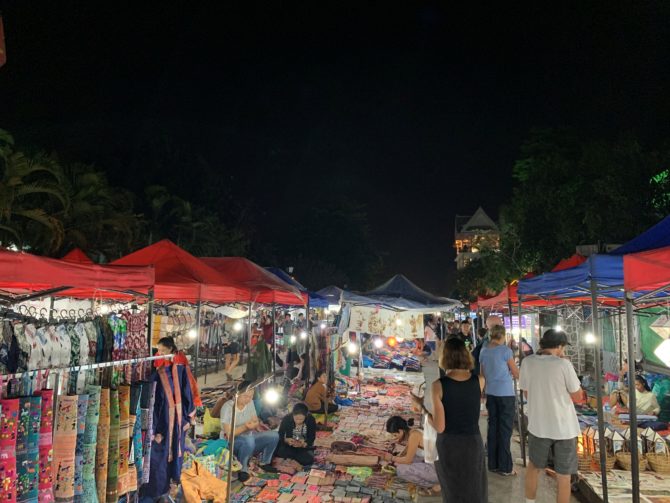 The pleasantly calm night market, closed off to most traffic other than an occasionally bold motorcycle