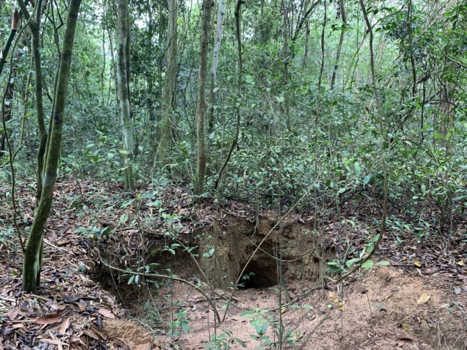 The remains of a collapsed tunnel