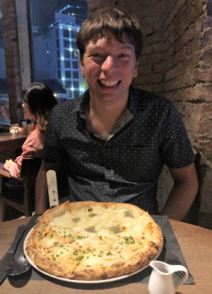 Happy half-and-half pizza face. I couldn't end without including this.