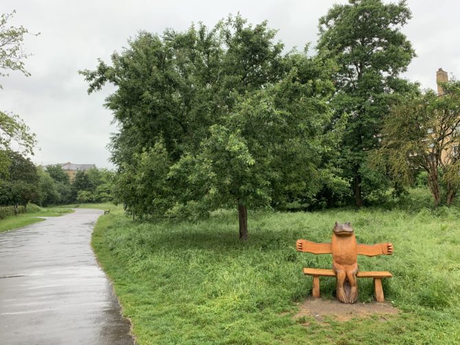 Even on a wet morning commute there are many joyful touches to appreciate in Brockwell Park