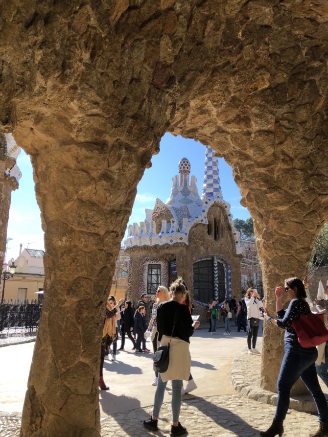 Inside the Gaudi-designed section of Park Güell