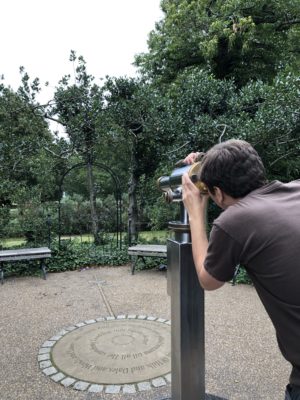 The telescope on King Henry's Mound in Richmond Park with the astonishing view of St Paul's through a protected line of sight