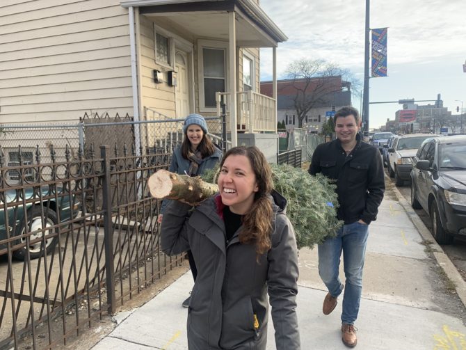 Carrying the tree home