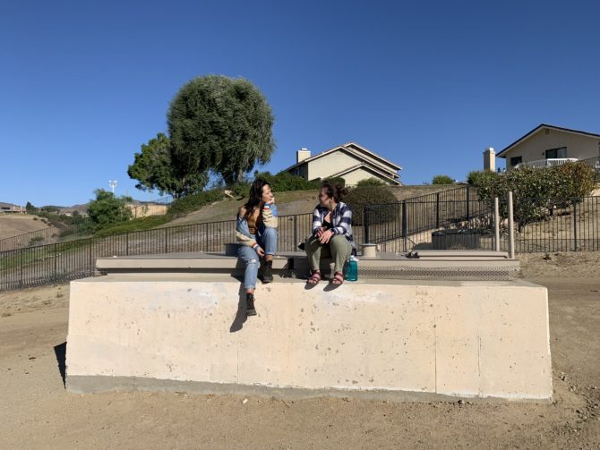 Randi and Sienna, sitting on top of the world