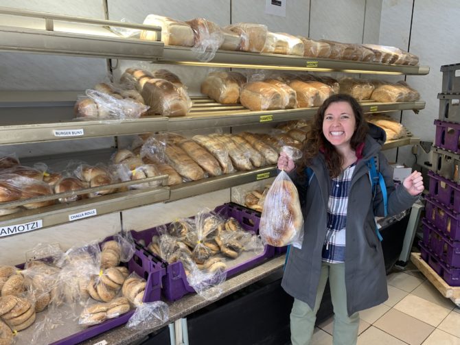 Randi at Carmelli Bakery, which now feels like a very long time ago