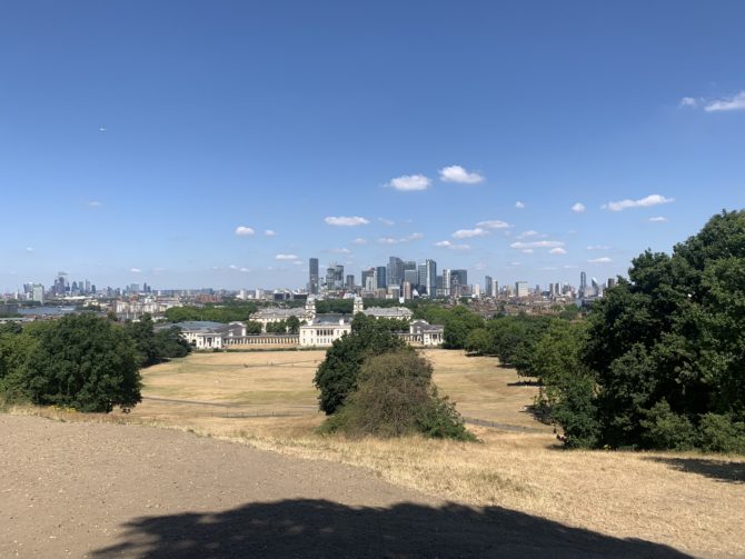 The view from the hill in Greenwich Park