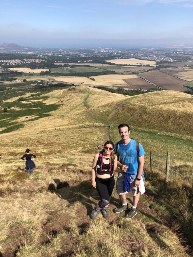 Katie and James on the uphill section