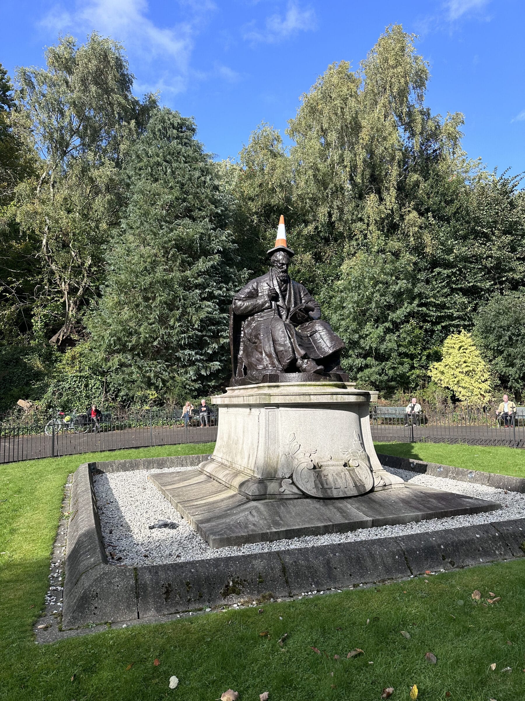 The chance of keeping a traffic cone off Lord Kelvin is absolutely zero