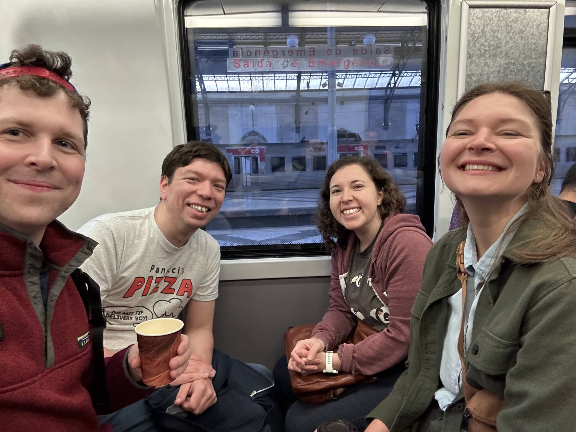 All together on our €5 train ride