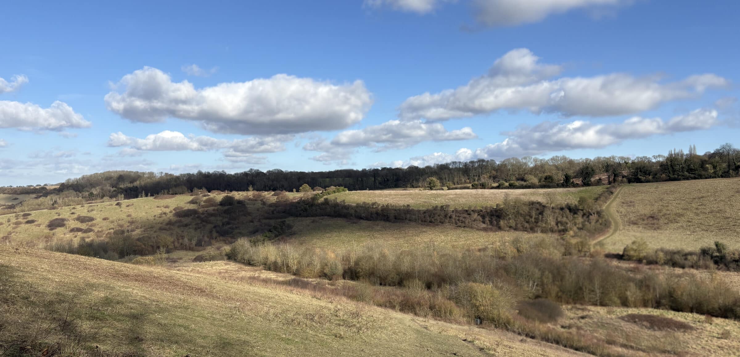 A valley on a sunny day