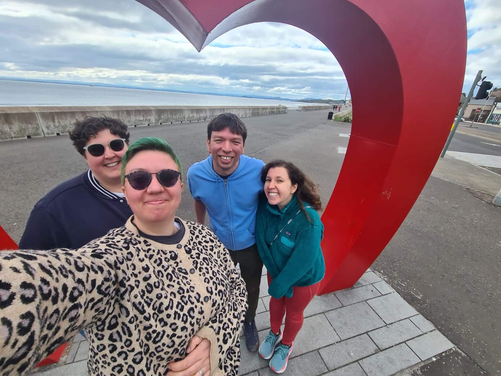 With Lea and Abi under the much-mocked heart of Kirkcaldy