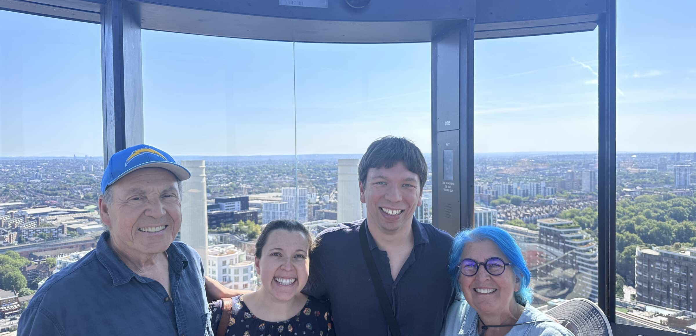 Together at the top of Battersea Power Station's Lift 109