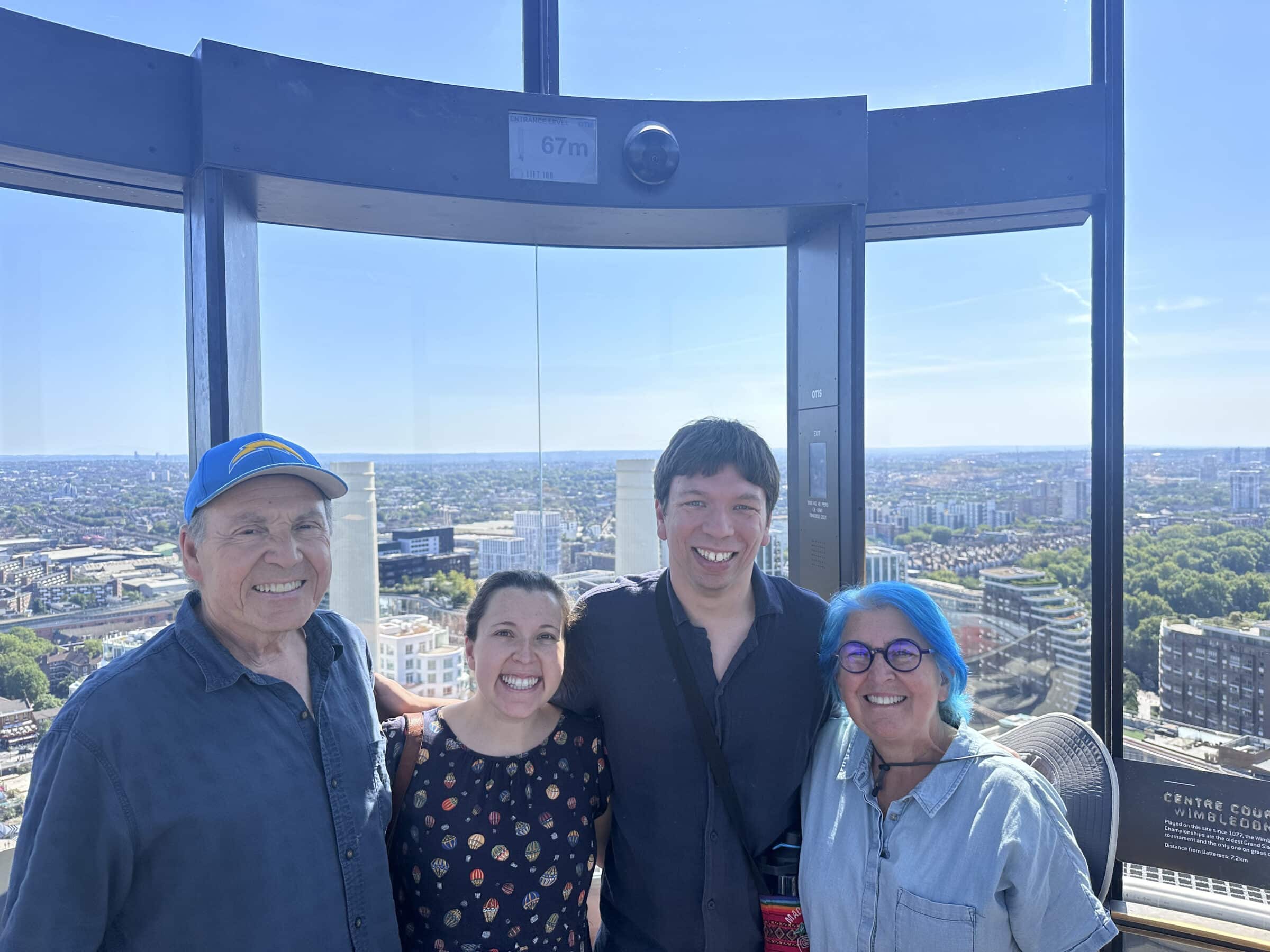 Together at the top of Battersea Power Station's Lift 109
